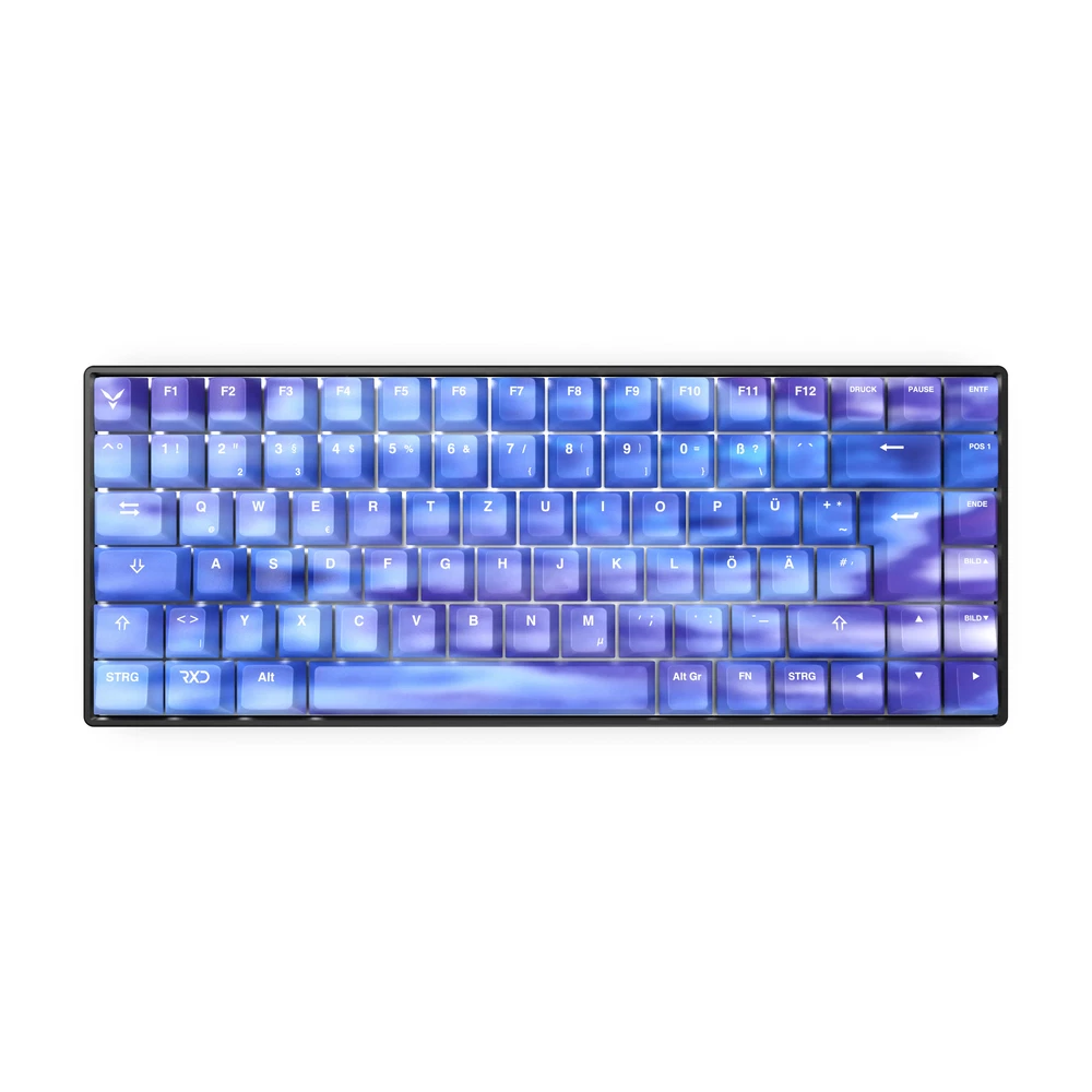 strayfe RxD 75 Pro HE Mechanische Tastatur - 75% - Hall Effect - 8000 Hz - RxD - Gateron Jade Pro - RGB - Hot Swap - DE Layout - PBT Keycaps - Galaxy Blue image 1