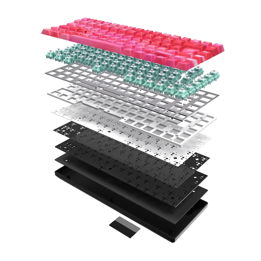 strayfe RxD 75 Pro HE Mechanische Tastatur - 75% - Hall Effect - 8000 Hz - RxD - Gateron Jade Pro - RGB - Hot Swap - DE Layout - PBT Keycaps - Galaxy Pink image 5