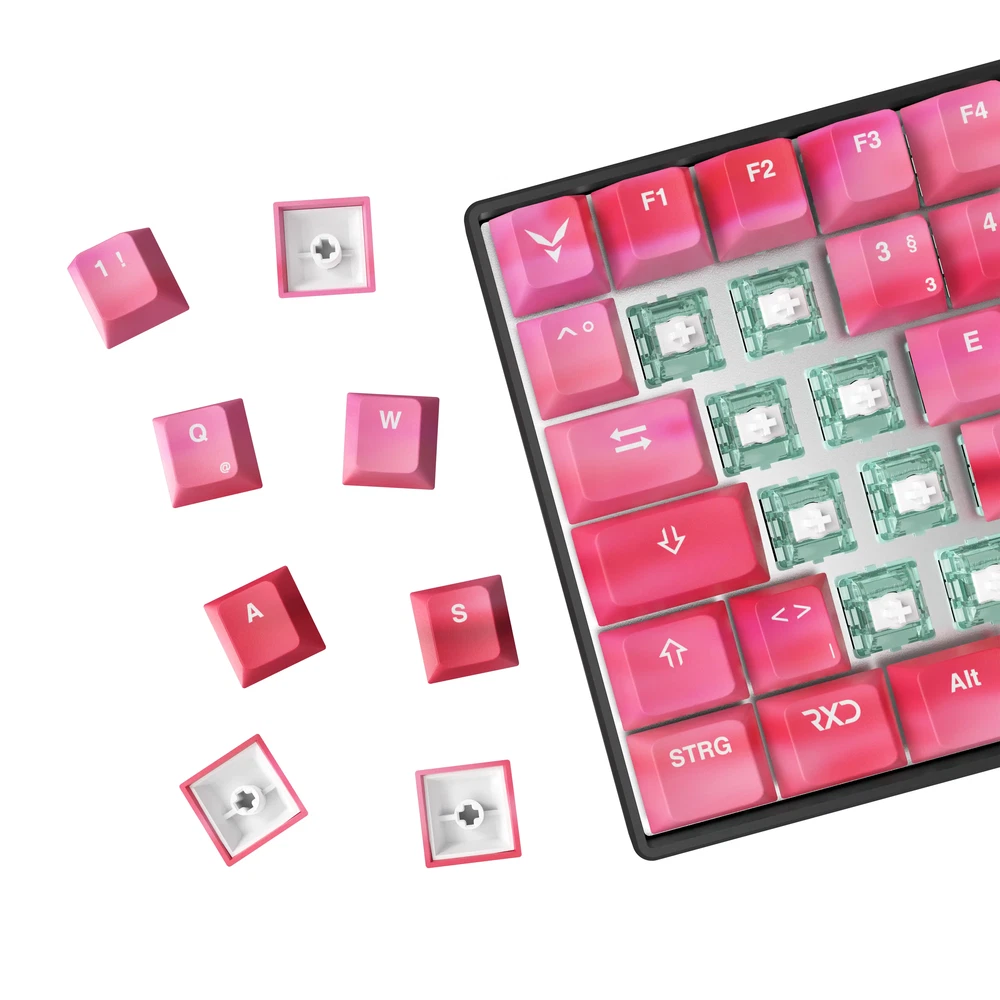strayfe RxD 75 Pro HE Mechanische Tastatur - 75% - Hall Effect - 8000 Hz - RxD - Gateron Jade Pro - RGB - Hot Swap - DE Layout - PBT Keycaps - Galaxy Pink image 6